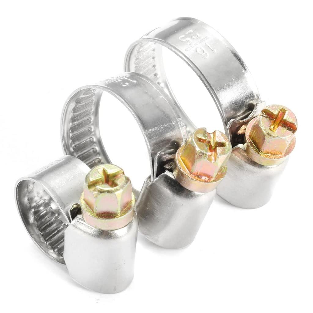 Coal2toalpw One Color 5Pcs Adjustable Stainless Steel Hose Clamps - Durable Pipe Clips For Automotive & Home Improvement Projects(50-70Mm)