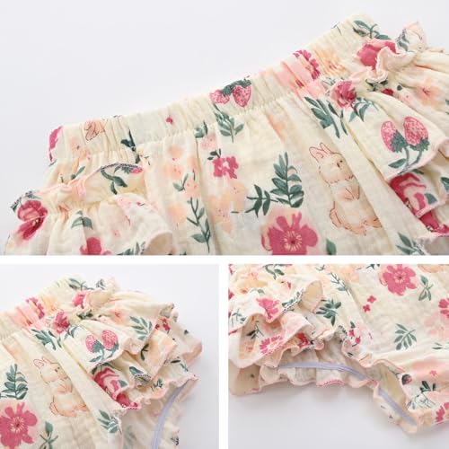 Enfants Chéris Baby Ruffle Bloomers 100% Cotton Muslin Diaper Covers for Girls 6 Months - 3 Years4