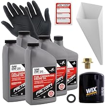 Factory Racing Parts Oil Change Kit Compatible with Ford Fusion Hybrid 2.0L 2013-2020, SSV Plug-In Hybrid 2.0L 2019-2020 0W-20 Full Synthetic Oil - 4.5 Quarts