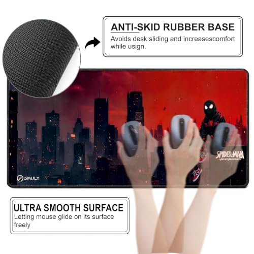 Image of Animated Hero Inspired Mouse Pad 11x23 Inch 2mm Extended Gaming Desk Mat with Anti-Slip Rubber Base Mousepad for Smooth Surface Desk pad for PC & Laptop Use Waterproof & Stiched (Multicolour)