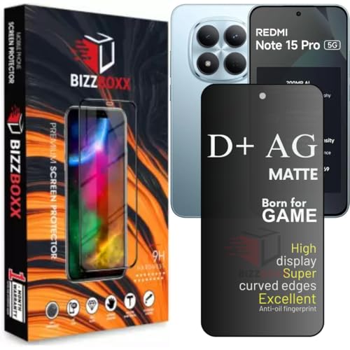 Image of D+ AG Matte Tempered Glass Screen Guard Protector Compatible With REDMI Note 15 Pro 5G Anti Fingerprint Gaming Special Temper With Camera Cut (Note15 Pro - 6.83 Inch)- Pack of 1