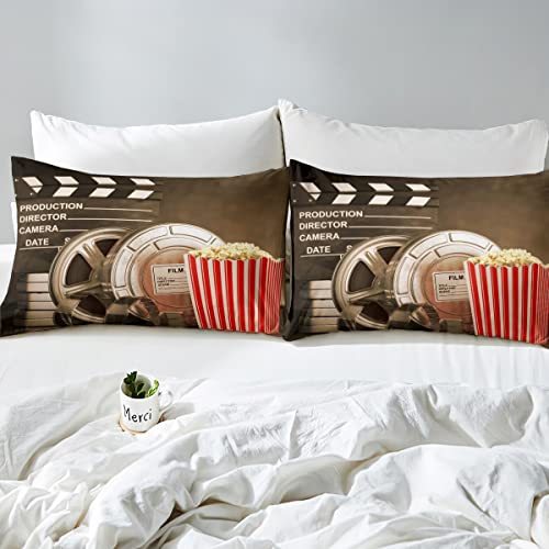 Conjunto de edredom de cinema Twin 80S Movie Clapper Board roupa de cama para meninos meninas crianç