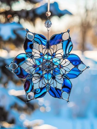 Peinture Numero Adulte Bleu motif flocon de neige DIY kit de peinture acrylique 100x130cm
