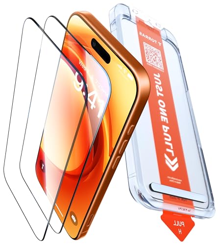 Image of TORRAS GlassGo Original for iPhone 17 Pro Max Screen Protector [12Ft Military-Grade Shatterproof] 9H+ Aerospace Tempered Glass Full Coverage for 17 Pro Max Tempered Glass 6.9 inch 2-Pack