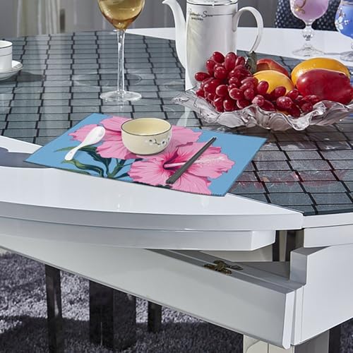 Sets de table hibiscus anti-taches pour préserver la table de cuisine - 5