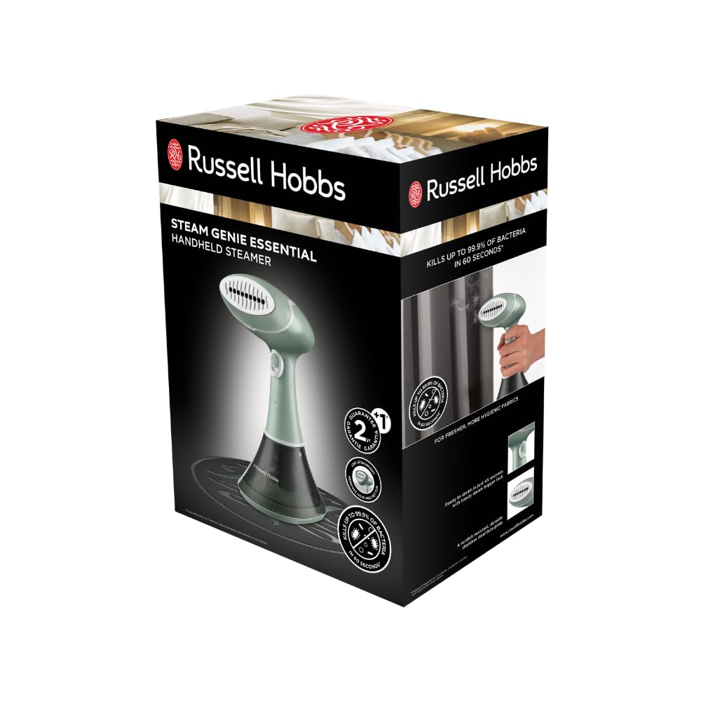 Russell Hobbs Ferro da Stiro Verticale Portatile [senza asse da stiro] (1600W, 22g/min Vapore, Riscaldamento Rapido, Spazzola Pelucchi) da viaggio, Essential 25592-56