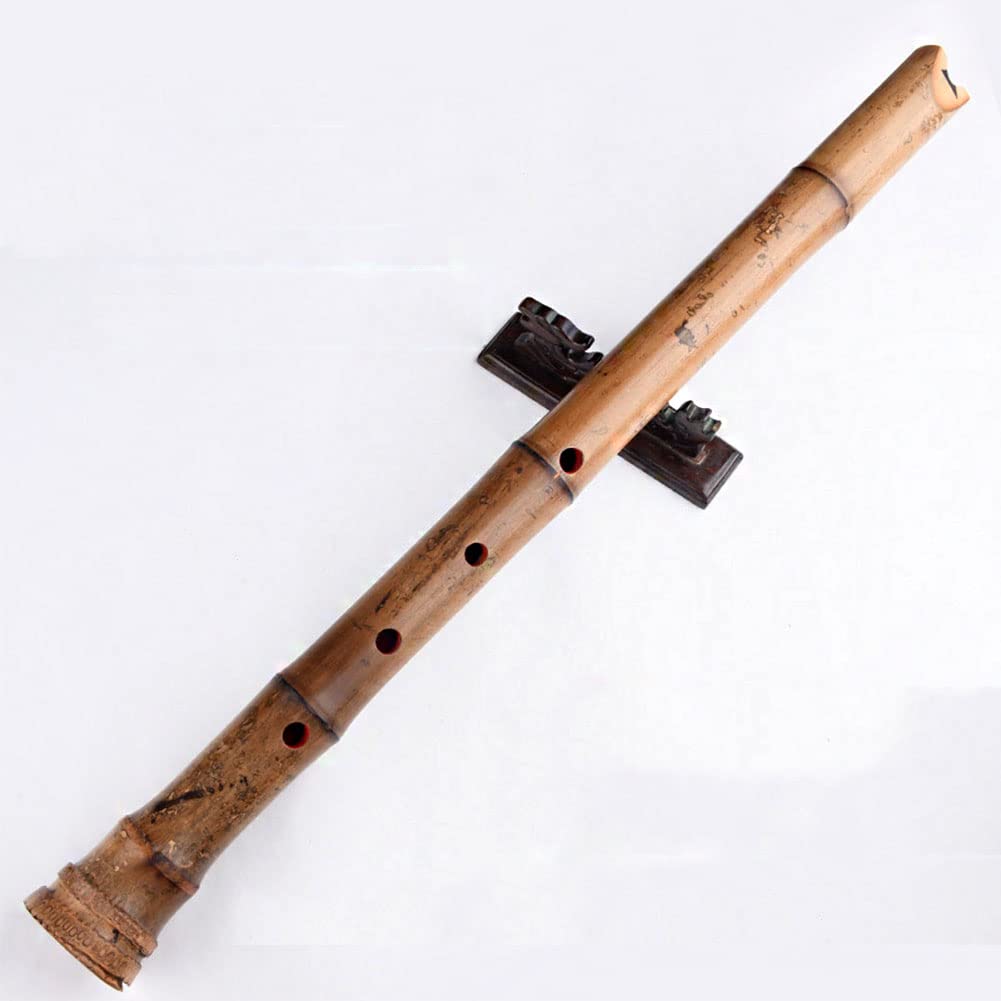 HCZKIUJY Old Bamboo Shakuhachi, Five-Hole G Flute Instrument, Chinese Traditional Folk Musical Instrument, Suitable for Professionals And Beginners (Yellow G)