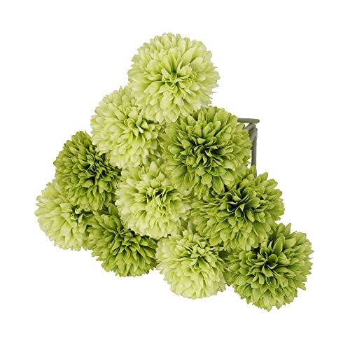 Louiesya Artificial Flowers, 10Pcs Fake Flowers Silk Artificial Chrysanthemum Ball Hydrangea Bridal Wedding Bouquet For Home Garden Party Wedding Decor #TOP2