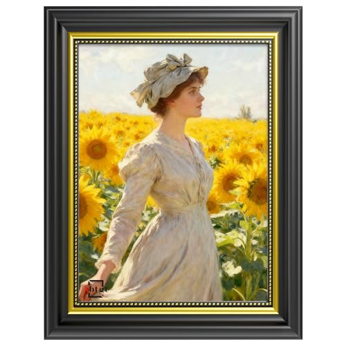 Image of Abtgt Ornate Vintage Style 5x7 Picture Frame, Made of Tempered Real Glass for Tabletop or Wall Mount, 5x7 Photo Frame for Home Decor, Black