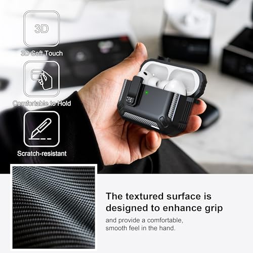 Image of RFUNGUANGO for AirPods Pro 3 Case Carbon Fiber Series, Black