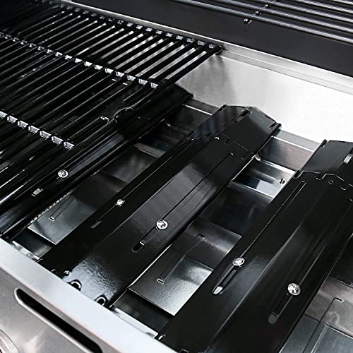 Universal Adjustable Porcelain Steel Replacement Heat Plate Shield Heat Tent Flavorizer Bar Burner Cover Flame Tamer for Gas Grill, Extends from 12" up to 21" L (Porcelain -4 Pack) by SafBbcue - Image 5
