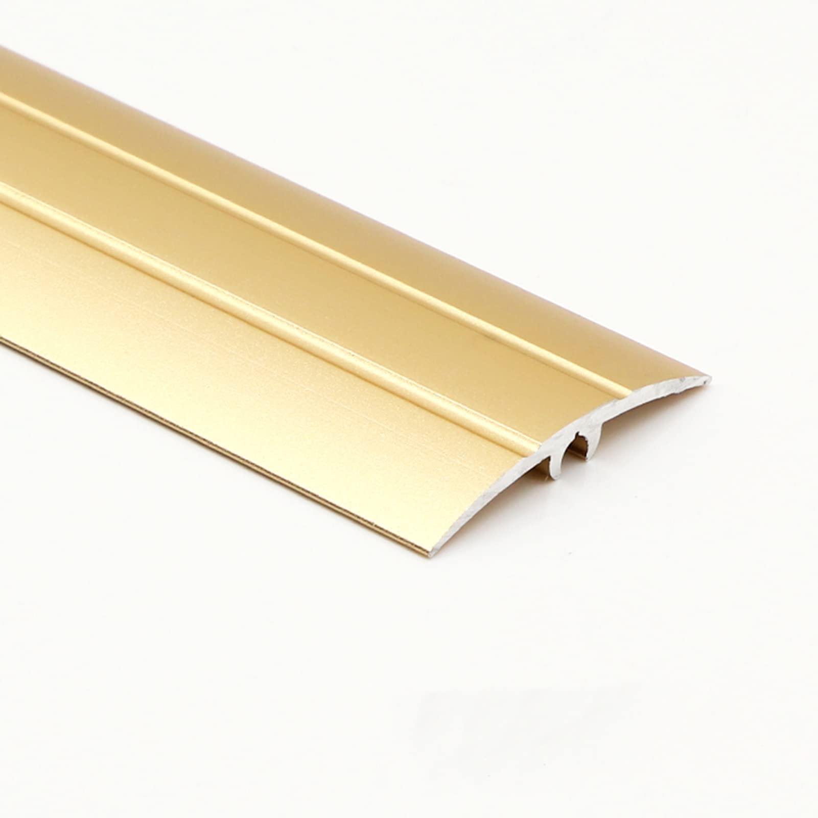 Borde para baldosas, Perfil de transición de umbral de Puerta de aleación de Aluminio for rampa de Entrada con Ranura Multicolor(Gold)