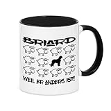 siviwonder Tasse Black Sheep - Briard Berger de Brie - Hunde Fun Schaf Kaffeebecher