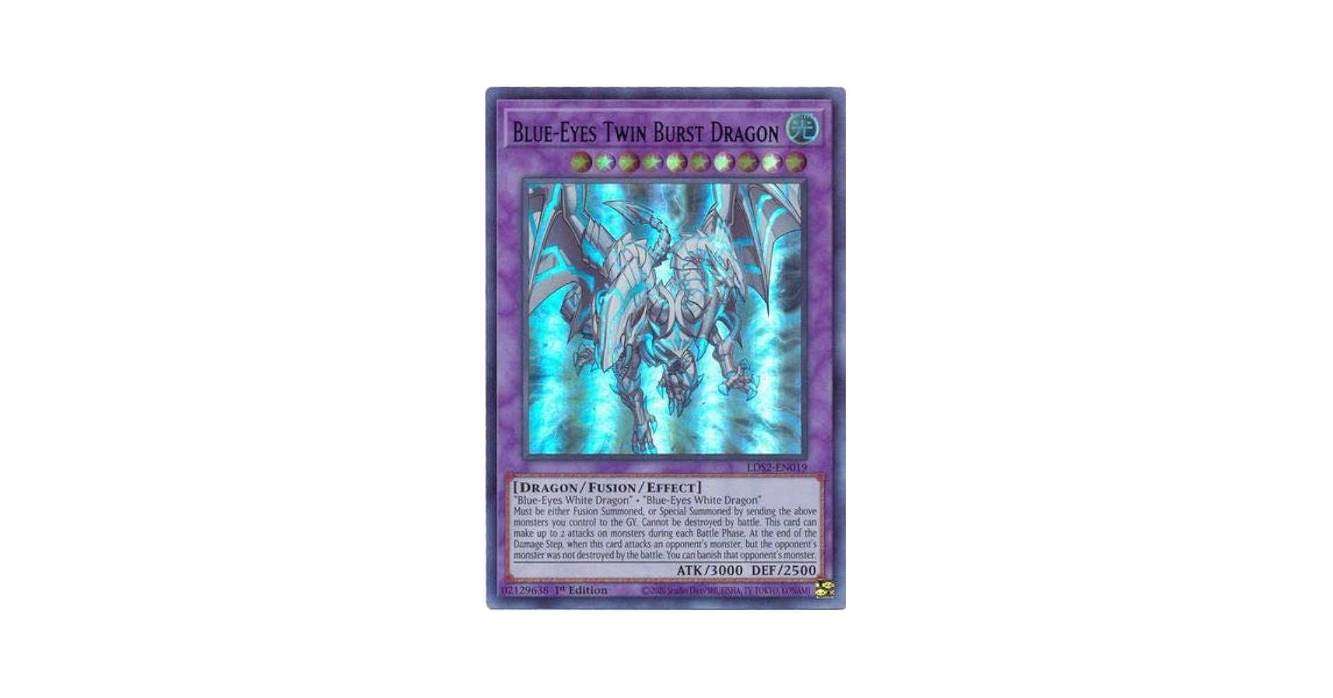 Amazon.com: Blue-Eyes Twin Burst Dragon (Blue) - LDS2-EN019
