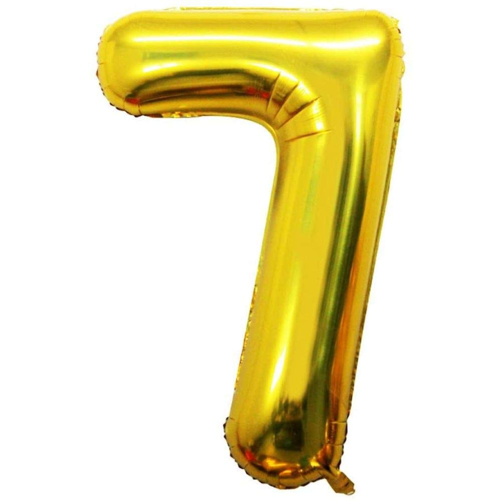 HOTKEI 16" Aluminum Film Number Party Balloon for Birthday| Anniversary| Theme Decoration (1Pcs - Number: 7)