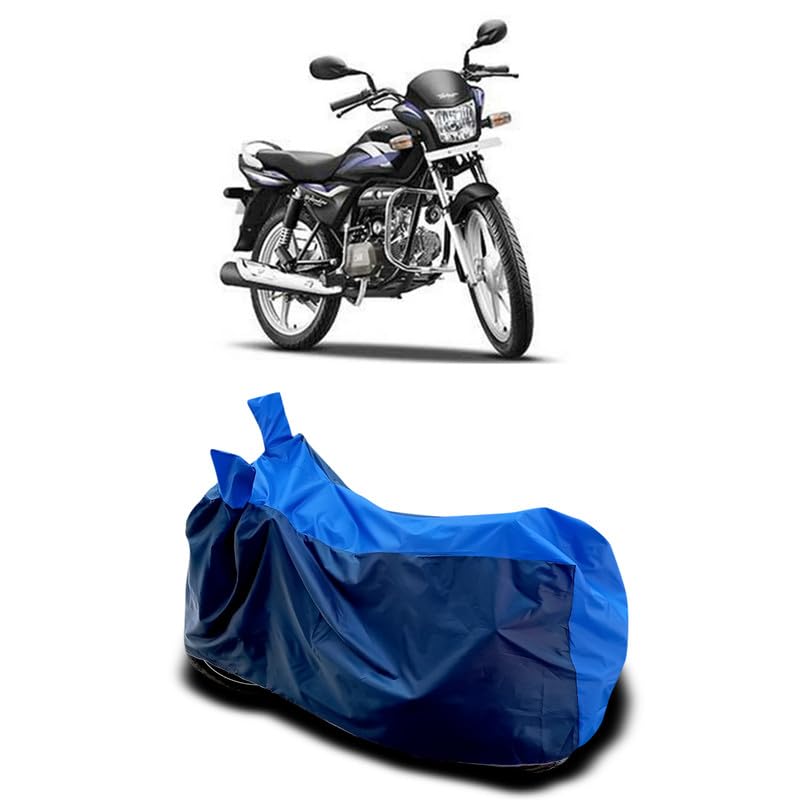 Image of DUFFEL-Two Wheeler Bike Body Cover Compatible for Hero Splendor Pro Bs6 Heat Protectio /UV-Rays /Birds Dropping /DustProof /Waterproof All Variants [Nevay Blue]