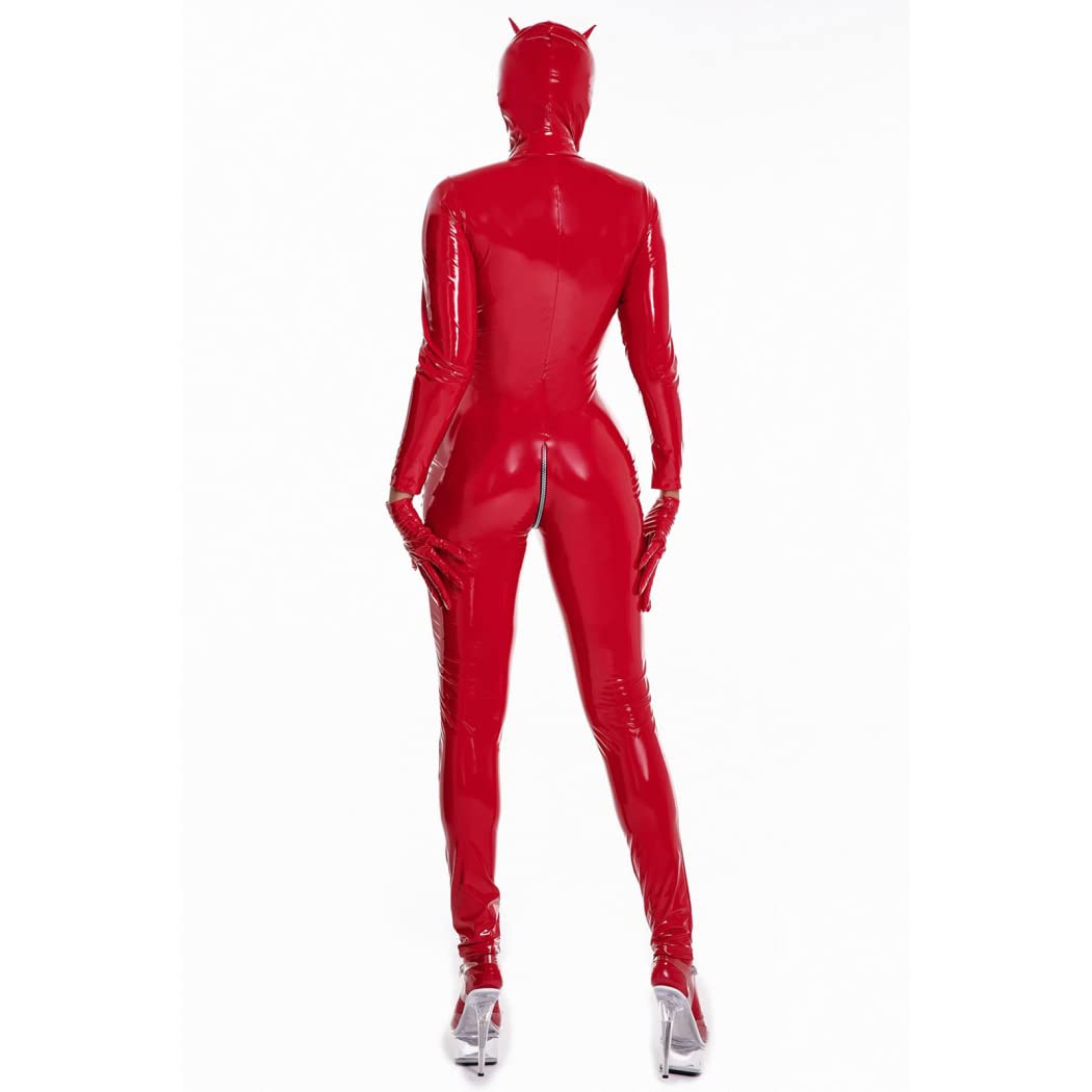 Handmade Nero Uomo Corpo Completo Lattice Tuta Stretta Gomma Catsuit Abbigliamento con Cavallo Zip, Trasparente, Small