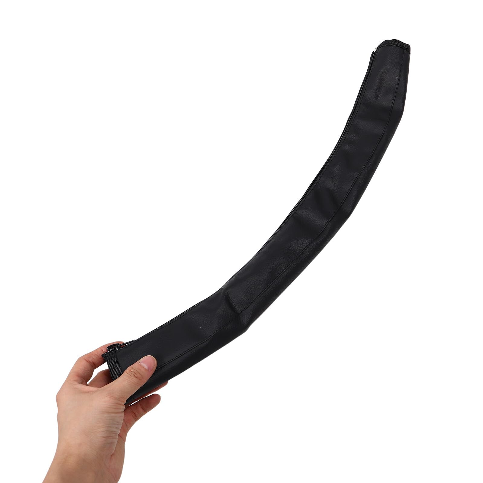 Funda para Manillar de Cochecito 4 Piezas, Protector Antideslizante de Pu Negro, Extraíble y Lavable Cremallera de 52 Cm, Compatible Mayoría de Cochecitos, Accesorio para