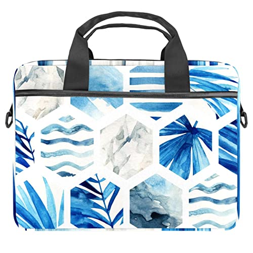 Sac à bandoulière pour ordinateur 13 à 14.5 pouces avec motif feuilles tropicales
