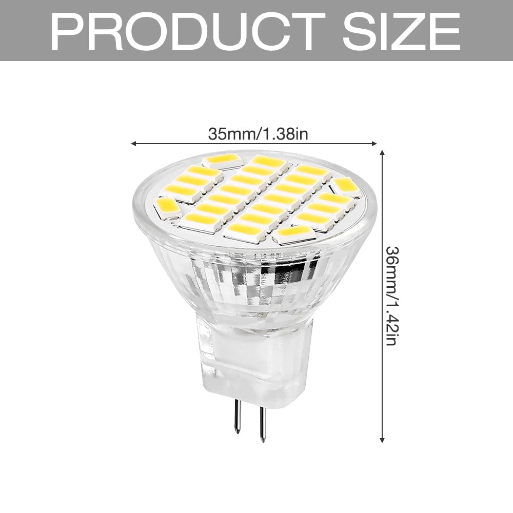Bombillas Halógenas, MR11 GU4 LED 3W Blanco Cálido 3200K, 350LM, Repuesto Para Bombillas Halógenas De 20-25 W, Bombillas Halógenas GU4 MR11, ángulo De Haz De 120°, Paquete De 6 Unidades