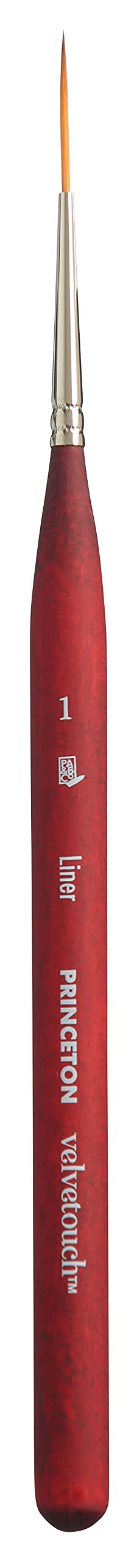 Princeton Velvetouch Mini Liner Brush, Synthetic, Short Handle, Size 1, 1 Count