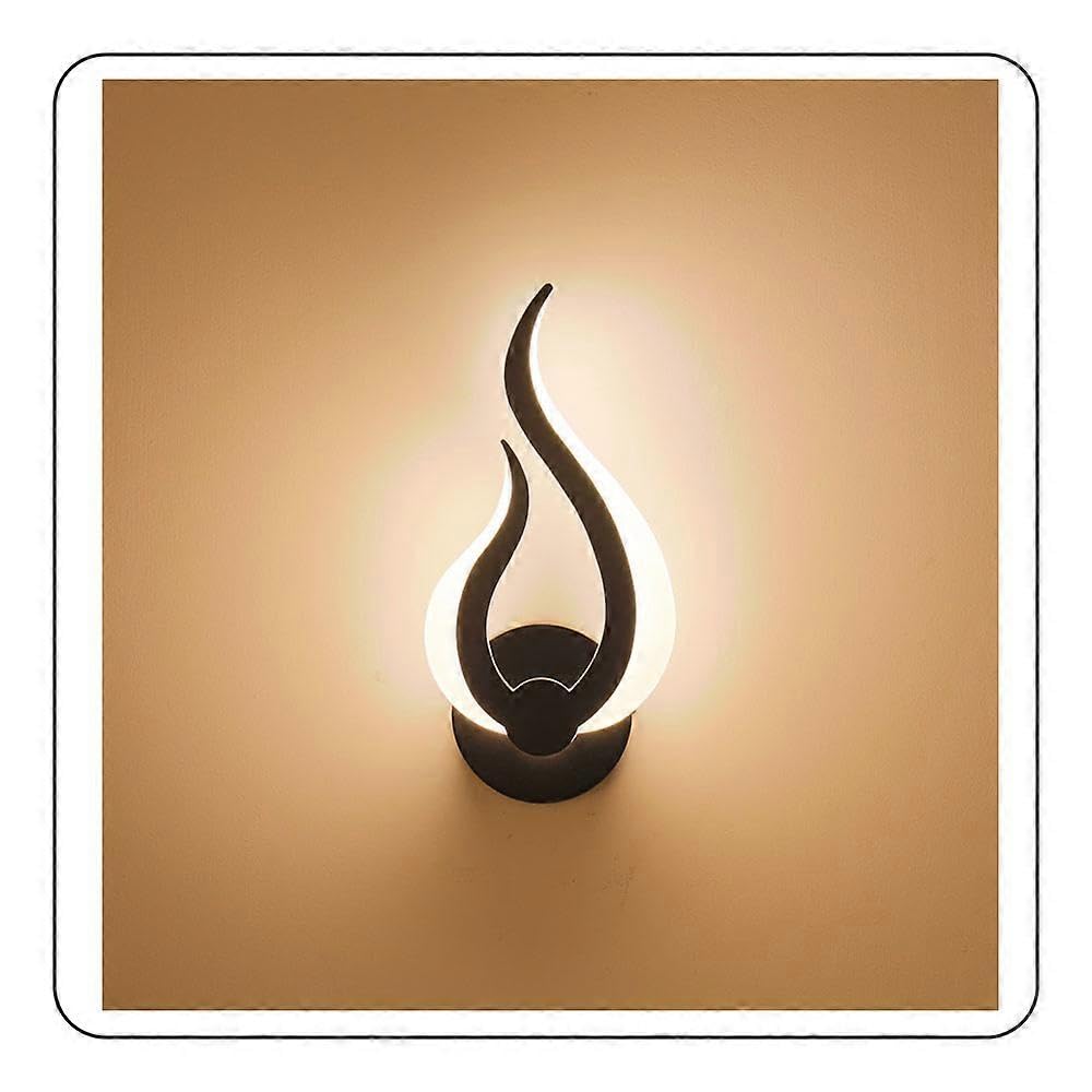 Joyhappst Image Color Led Holy Fire Wall Light Dimmable Hallway Wall Light - 12W Black Right Handed 2.4G Remote Control Mobile App