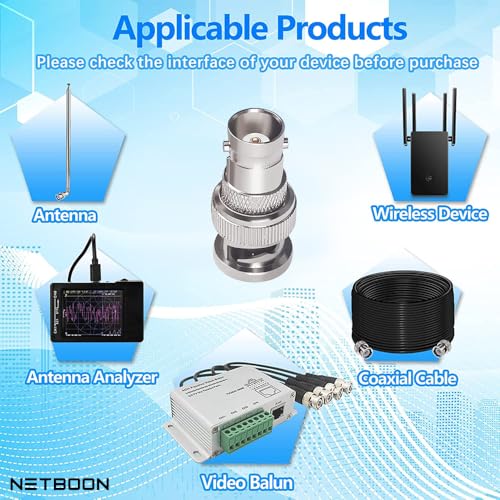 Image of BNC Male to BNC Female Coax Adapter, BNC RF Coaxial Connector for CCTV and Security Camera Radio Extension Cable (3)
