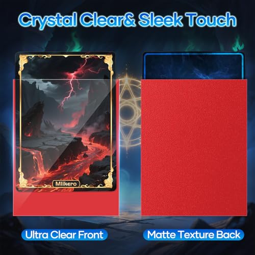 Image of 500 Counts Card Sleeves Toploaders for Trading Cards, Matte Card Sleeves Deck Card Protectors, Red Soft Sleeves Fit for MTG, Baseball Card,Sports Cards,Game Card(Red)