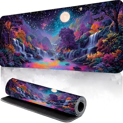 Tapis de souris grand format ciel nocturne pour protéger le bureau et le PC