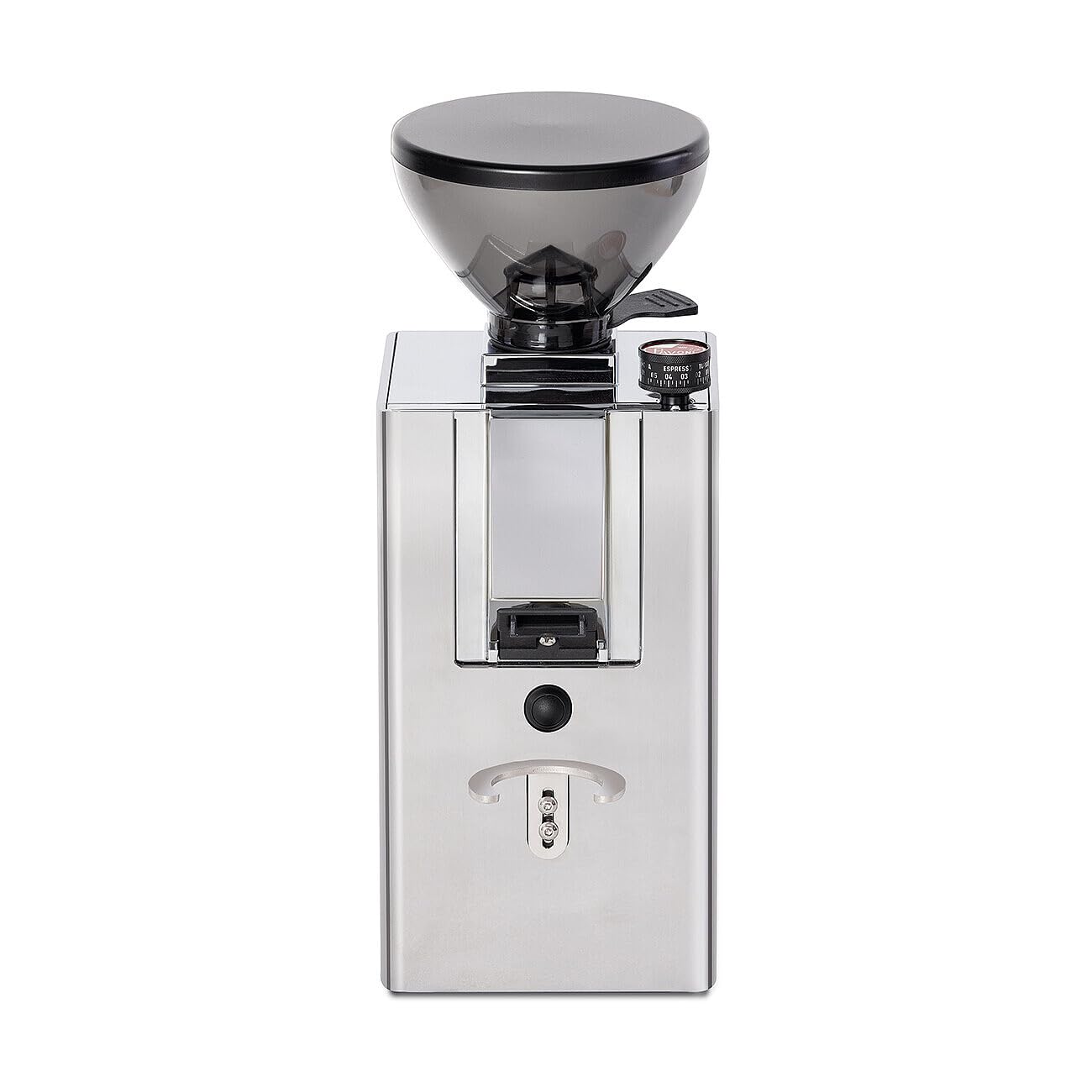 La Pavoni New Kube Mill, Macinacaffè LPGKBS02EU, Tramoggia da 150 g e Macine Piatte da 50 mm, Manopola Easy Setting, Sistema Anti-Vibrazione, 310 W, Cromo Lucido