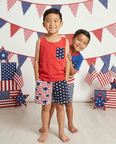 Image of Unique Baby Boys American Boy 4th of July 2pc Tank Shorts Set