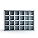 Oirlv 24 Grid Ice Velvet Jewelry Drawer Organizer Tray Stackable Jewelry Trays Removable Dividers for Rings Earring Storage Display