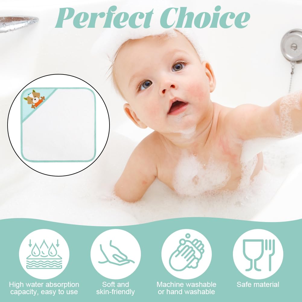 Serviette de Bain avec Capuche Bébé, 65 x 65 cm Serviette Bebe, Super Absorbantes Serviettes, Serviette de Bain pour Nouveau-né 0-5 Ans