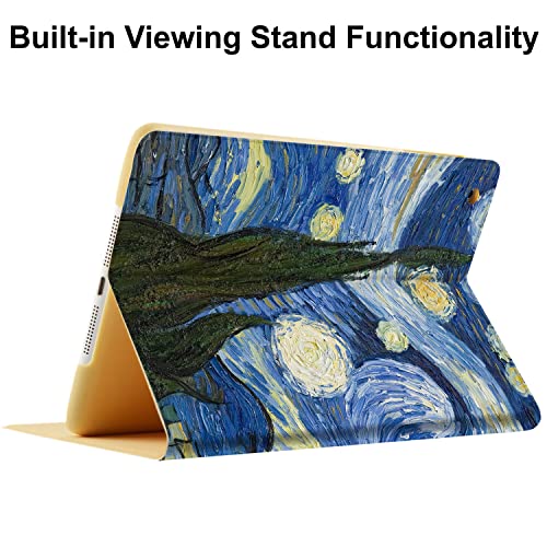 Image of DuraSafe Cases for iPad 8.3 Mini 6th [ Mini 2021 6 Gen ] A2567 A2568 A2569 MK7M3HN /A MLWL3HN /A MK7R3HN /A MK7P3HN /A MLWR3HN /A MK7X3HN /A MK7V3HN /A MK893HN /A Printed Smart Flip Book Cover - Starry Night