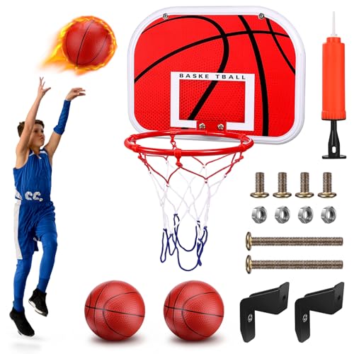 Tatxmalv Canestro Basket Set per Bambini, Mini Banestro Basket, Facile da Installare, con Pallone da Basket, Pompa a...