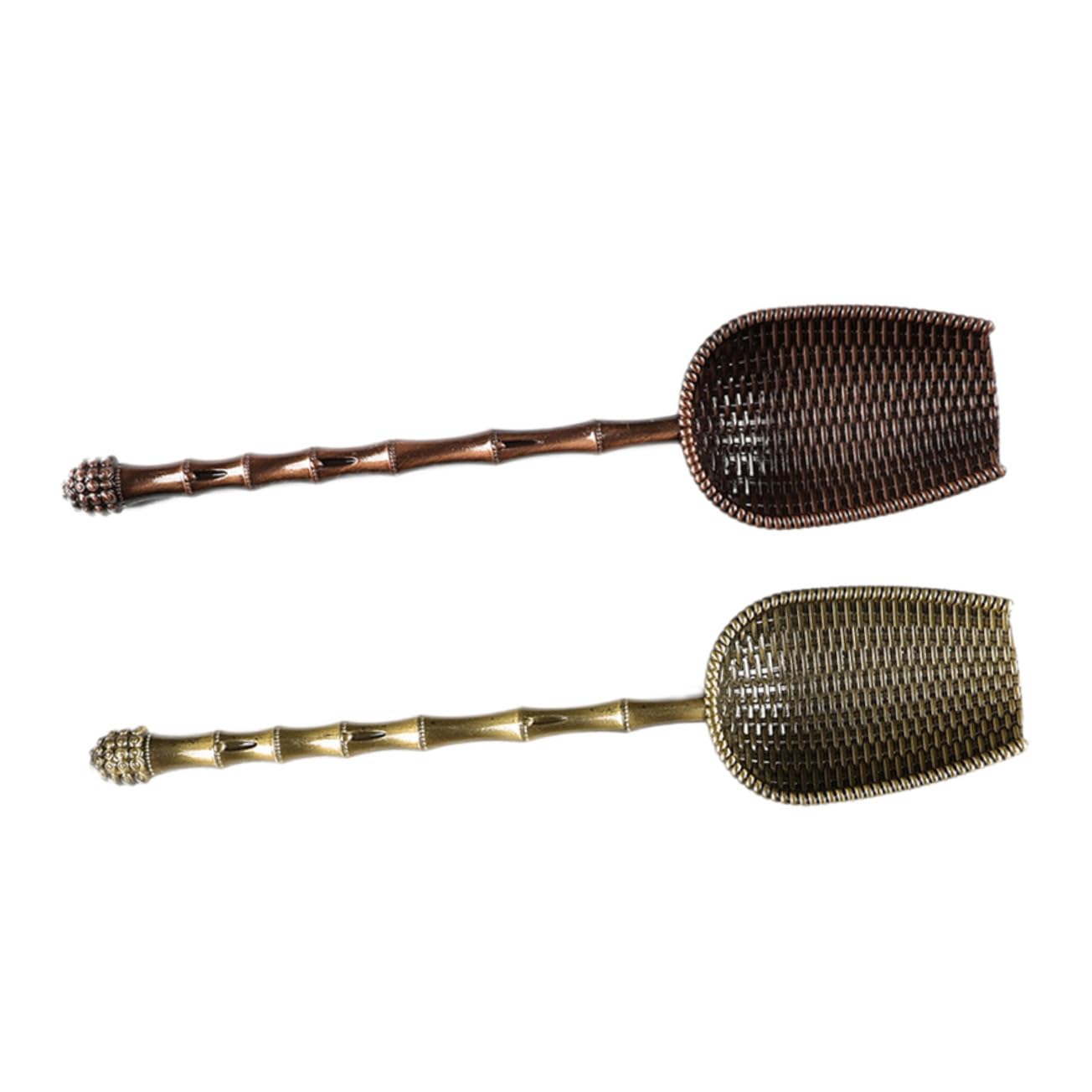 COLLBATH 2Pcs Metal Tea Scoop Chic Long Handle Shovels for Tea Leaf Stylish Accessories for Home Office Includes Each Antique