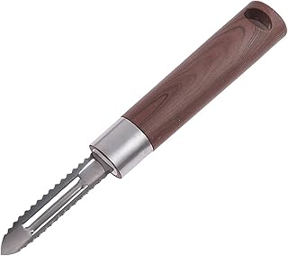 YAOLUU Pela Verdure Raschietto per Peeling Scala per Pesci Verdure Frutta con Lama seghettata Manico in Legno Manico Peeler Accessorio Cucina Pela Verdure Spelucchino