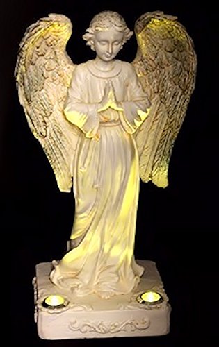 BRILLIANT AND MO Beautiful Praying Solar Angels with 2 Yellow LED Solar Angel Lights