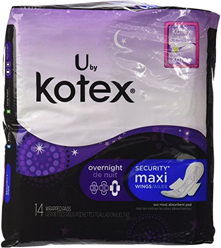 Kotex U Ovr Ngt Sec Maxi Size 14ct U By Kotex Overnight Security Maxi 14ct