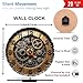 Steampunk Gear Clock Wall Decor， Vintage Metal Cogs 10-Inch Wooden Wall Clock, Silent Movement, Battery Operated (AA Batteries Not Included), Artistic Home Decor, Perfect for Home Accents