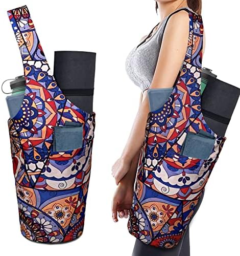 Yushufu Yoga Mat Bags and Carriers Fits All Your Stuff,Yoga Mat with Bag With Large Side Pocket & Zipper Pocket,Yoga Gifts for Women and Yoga Lover