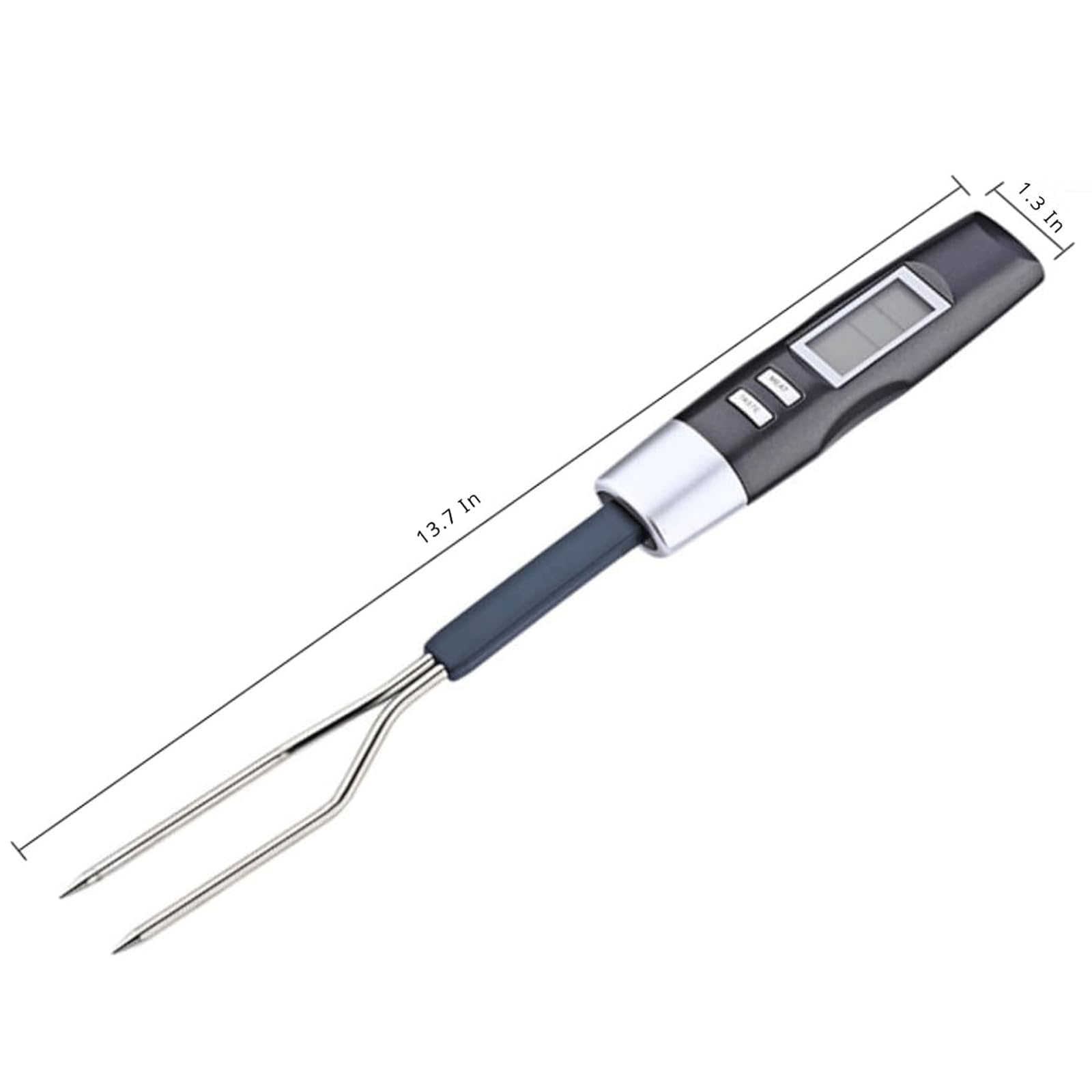 KRILLIQ Termómetro de Metal para Barbacoa con sonda Tipo Tenedor, termómetro Digital para Carne de Lectura instantánea, termómetro para Alimentos para cocinar a la Parrilla