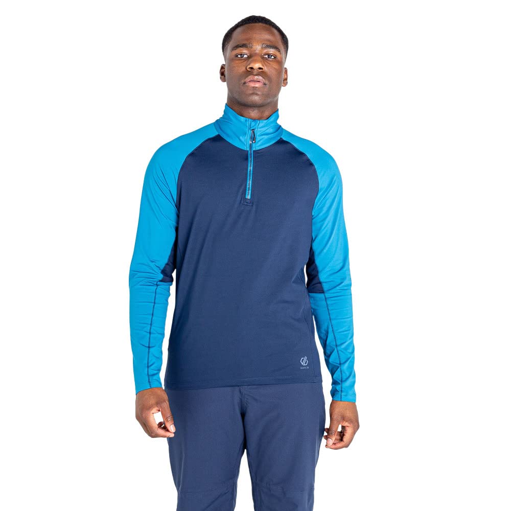 Mens Fuser Core Stretch Half Zip Thermal Top (L) (Nightfall Navy/Dark Methyl Blue)