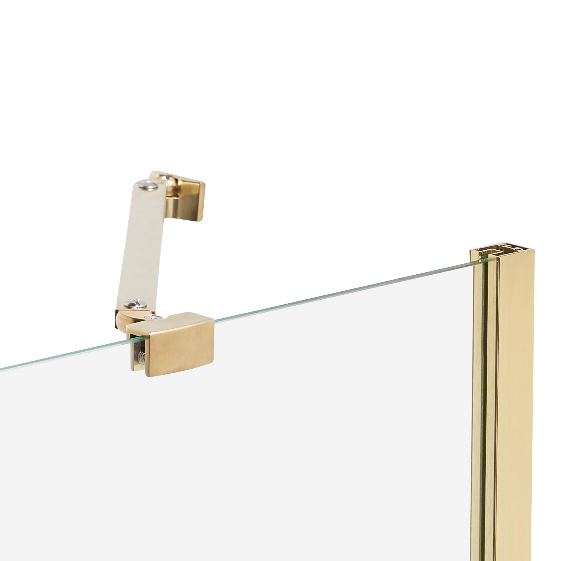 Mampara de baño minimalista con puerta de vidrio templado dorado 140 x 120 cm Tuapi