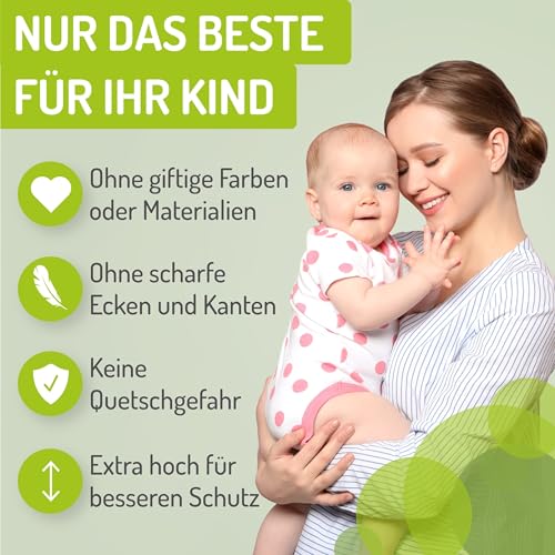 Bomi Treppenschutzgitter Merle Flatstep, Breite 63-71 cm | Türschutzgitter ohne Bohren, stabile Kindersicherung für Kind & Hund, TÜV geprüftes Hundegitter, Türgitter, Treppengitter, Metall Weiß