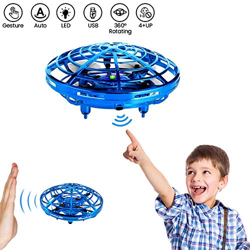 BIX Flying Toys Drone, Hand-Operated Flying Ball, Interactive Infrared Induction Helicopter Ball 360° Rotating Shinning LED Lights, Flying Toy Boys Girls Kids Holiday Birthday Gifts