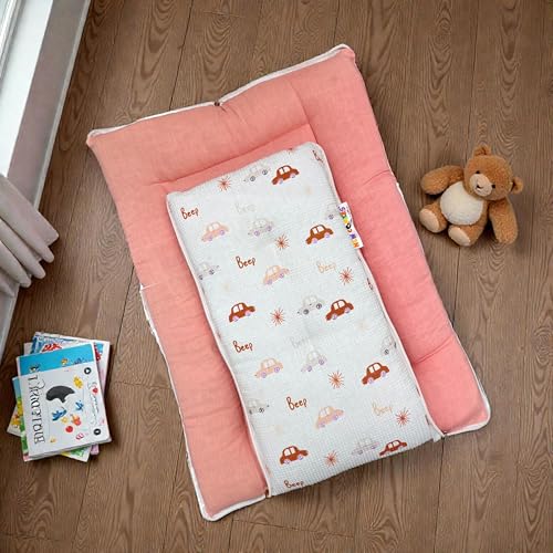 Image of NEW COMERS 3 in 1 Carry Nest Portable Cushion Bed with Waffle Texture Soft 100% Pure Muslin Padding Lightweight Travel Friendly Multi-Use Carry Wrap with Secure Support Design | Unisex Carry Bag Nest