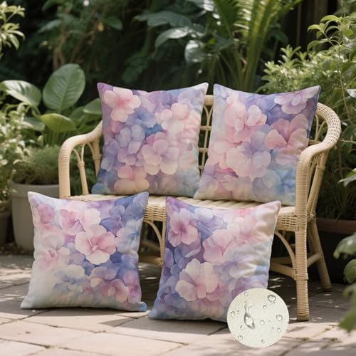 Coussin extérieur imperméable 30x30 violet résistant à l'eau pour terrasse