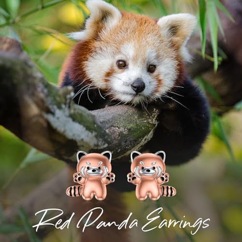 Boucles d'oreilles panda rouge argent : cadeau d'anniversaire idéal - 5
