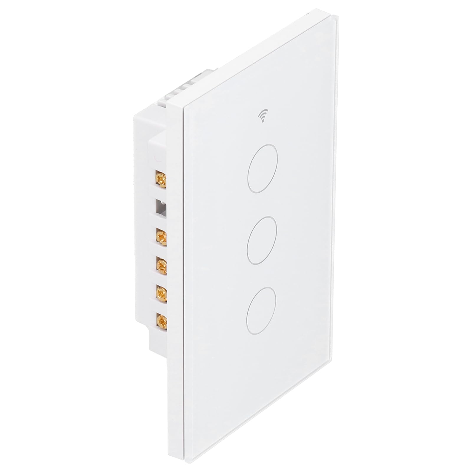 Interruttore tattile intelligente con luce, telecomando, 3 gruppi, tipo americano, compatibile con Tuya Zigbee, interruttore a parete intelligente per la domotica, design moderno, (Bianca)